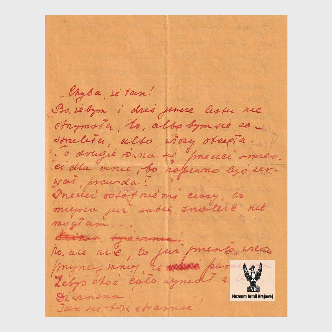 List Janiny Kobylińskiej do Emila Fieldorfa