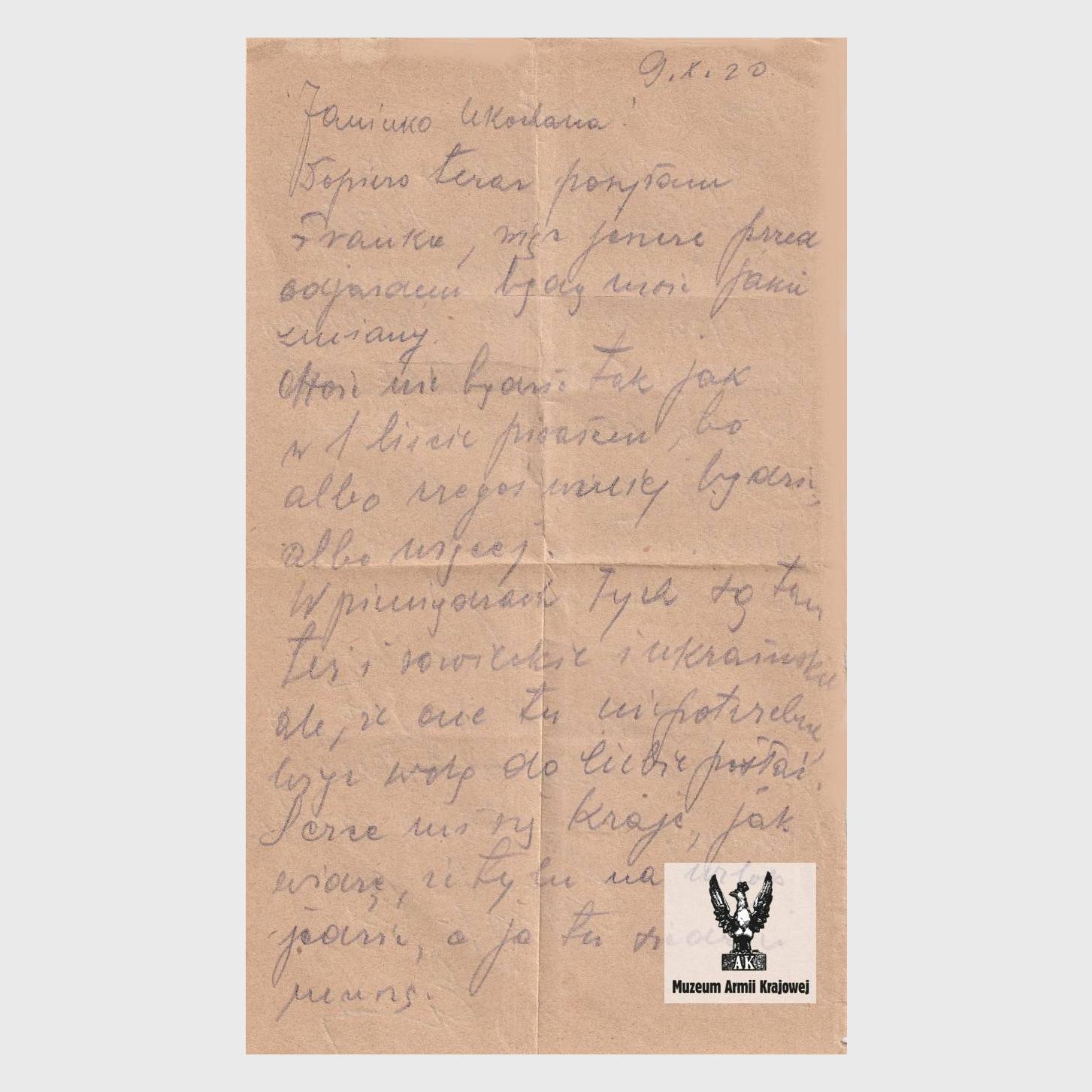 List Emila Fieldorfa do Janiny