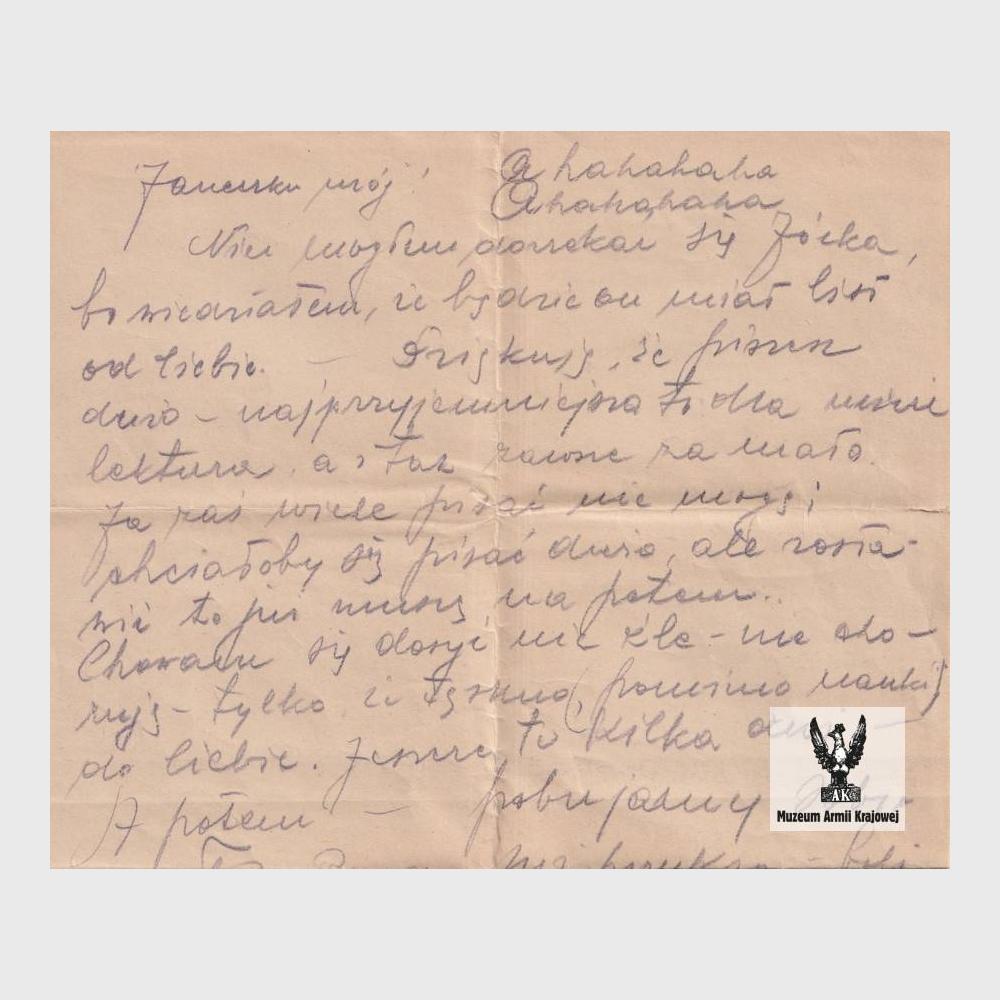 List Emila Fieldorfa do Janiny